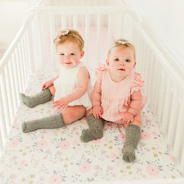 Floral & Pink Fitted Crib Sheets